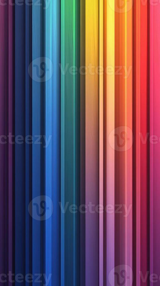 Colorful vertical stripes creating a vibrant spectrum of hues representing unity and diversity in an artistic arrangement photo