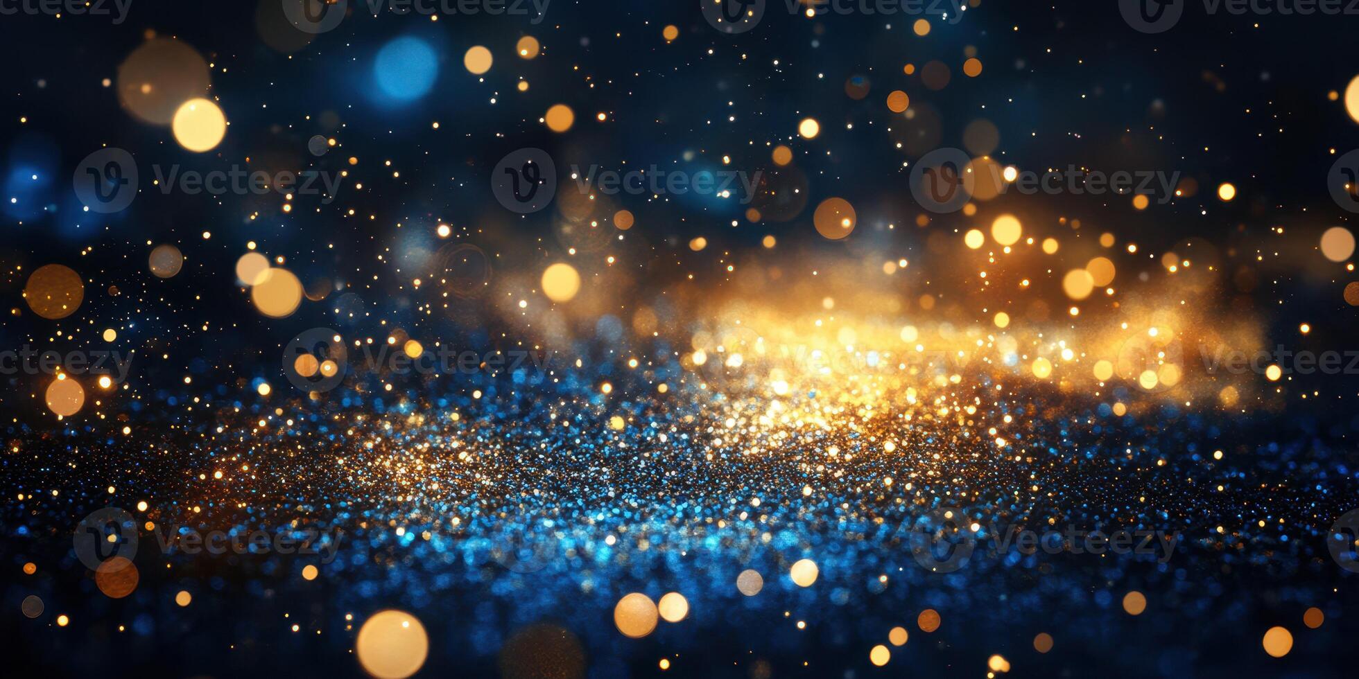 Beautiful sparkling lights creating a magical atmosphere during a festive celebration at night photo
