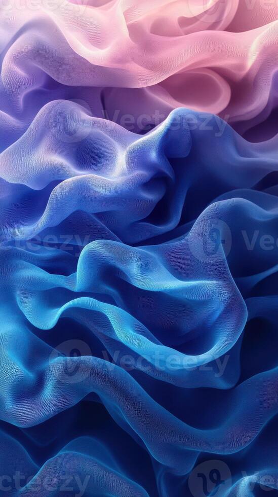 Colorful layers of soft fabric create an elegant display in rich gradients of pink and blue shades photo