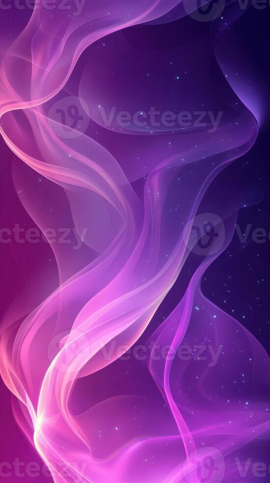 Ethereal wave patterns in shades of purple and pink creating a dreamy cosmic atmosphere photo