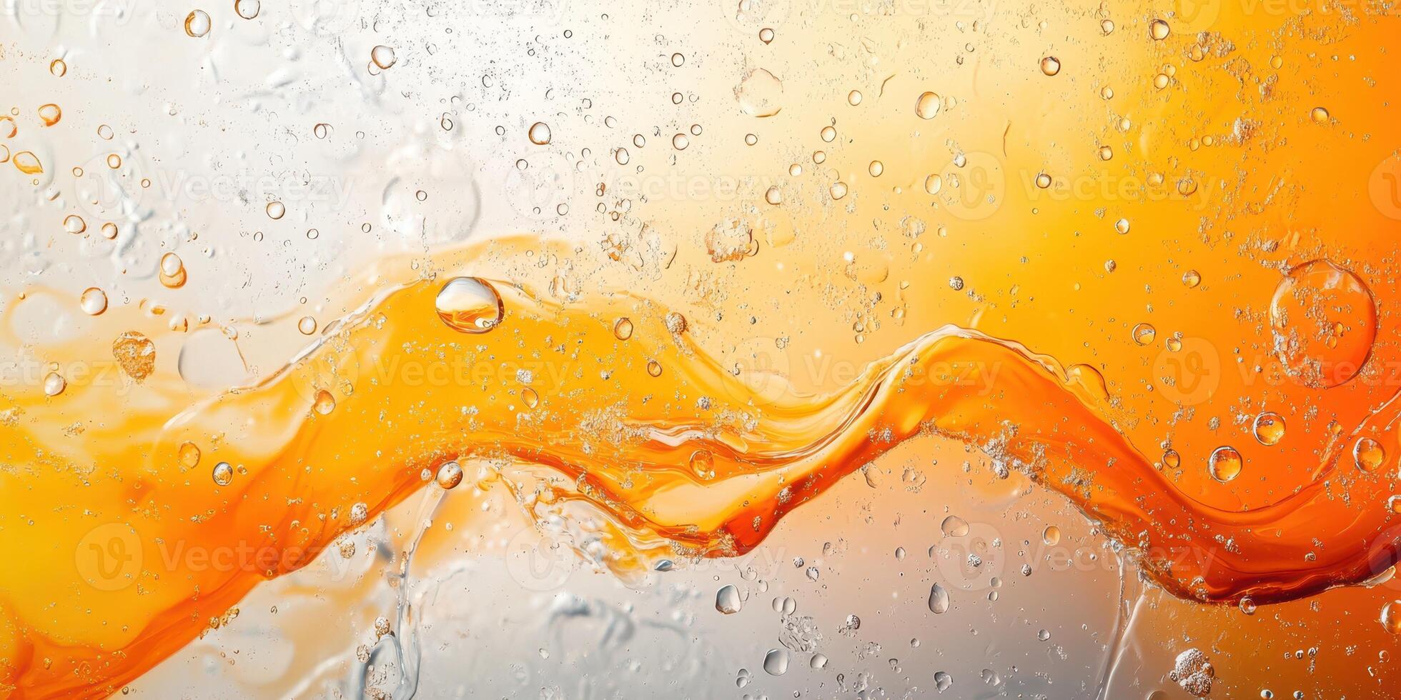 Bright orange liquid flows through clear water with bubbles, creating an energetic visual contrast during a dynamic moment photo