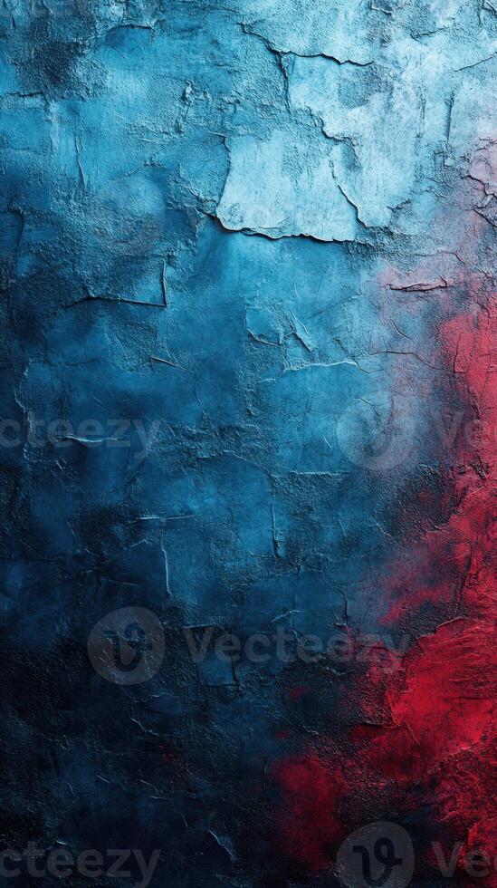 Colorful abstract texture with blue and red hues on a cracked surface in artistic design photo