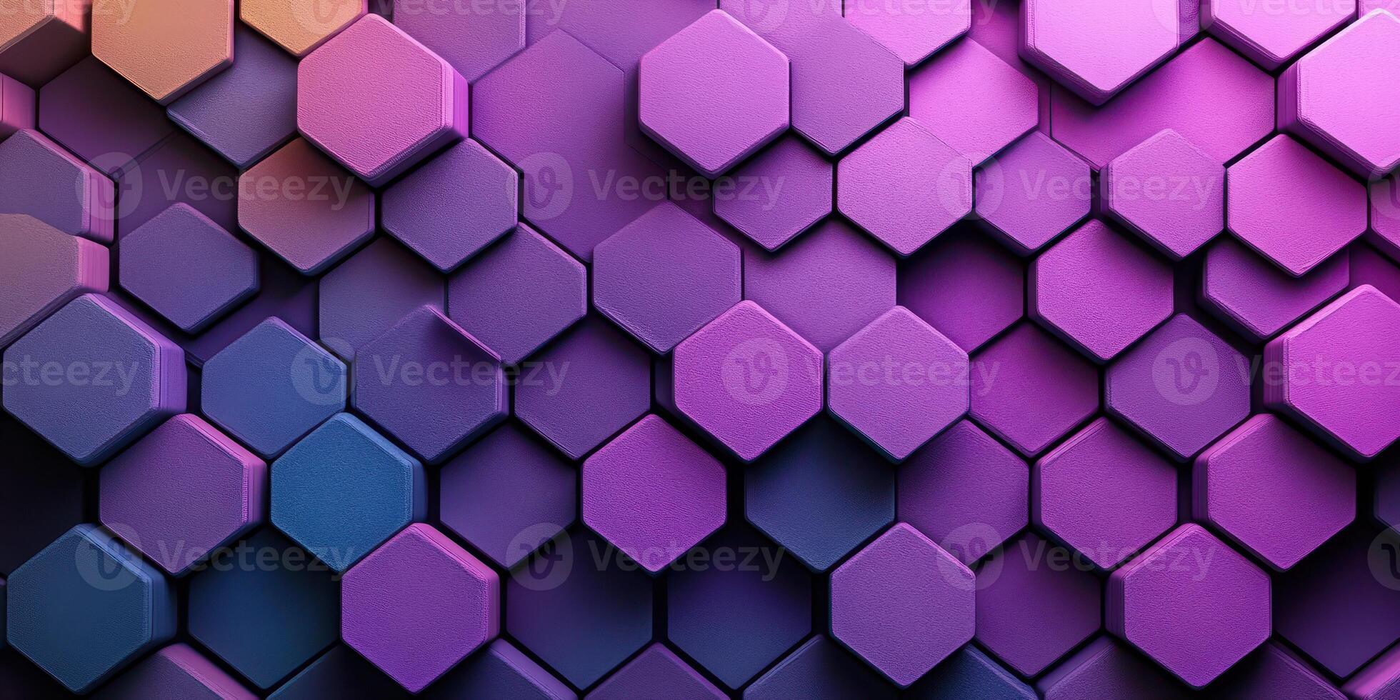 Colorful hexagonal pattern showcasing shades of purple and blue in a modern geometric design background photo