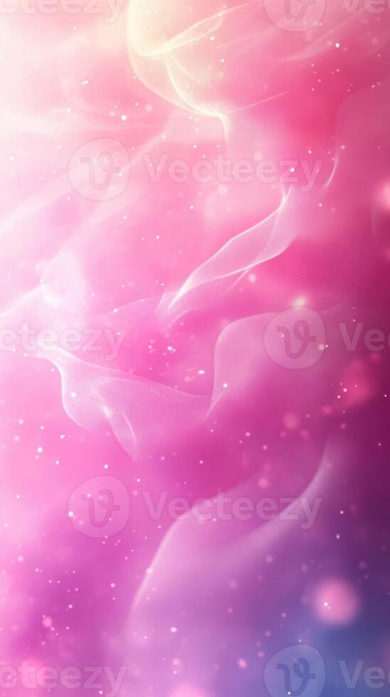 Soft pink and purple abstract design with luminous particles radiating tranquility and beauty in a serene background photo