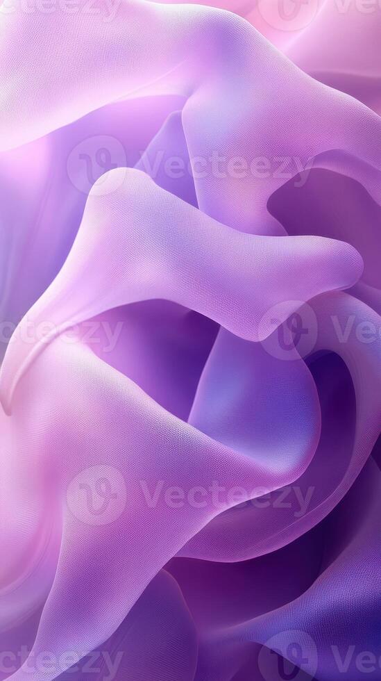 Delicate layers of purple fabric flowing gracefully in soft light, creating an elegant abstract composition photo
