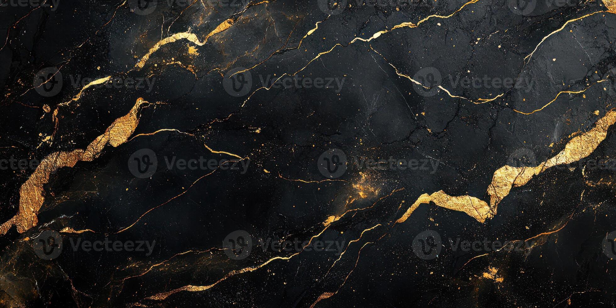 Elegant black marble with gold veins creating a luxurious ambiance for interior design projects photo