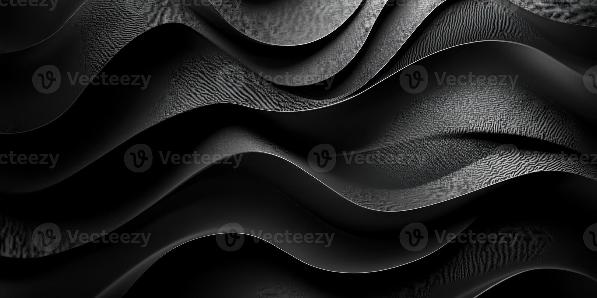 Textured black waves create a striking visual effect in modern design showcasing depth and elegance photo