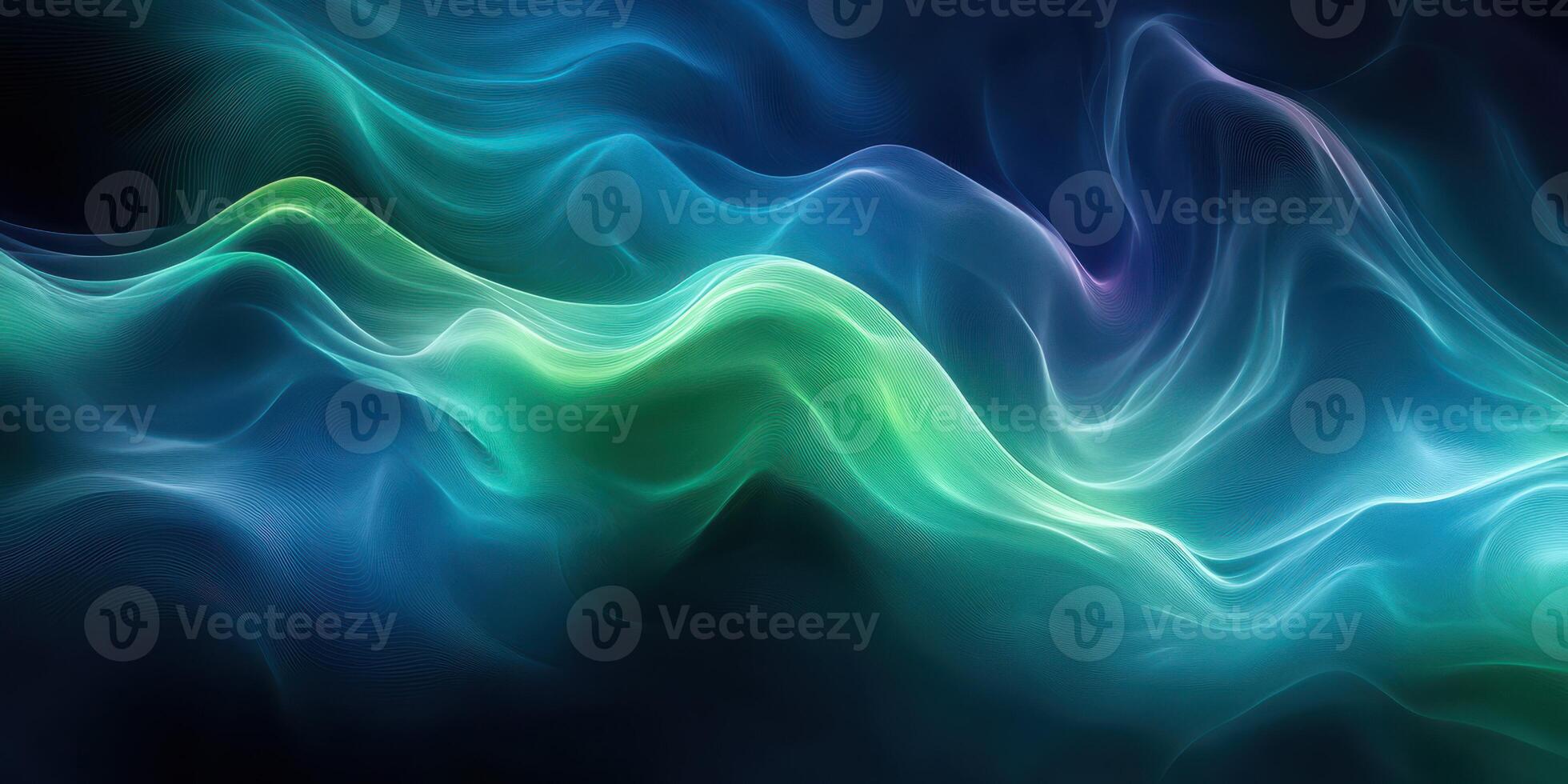 Swirling abstract patterns with blue and green hues creating a dynamic flowing effect in digital art photo
