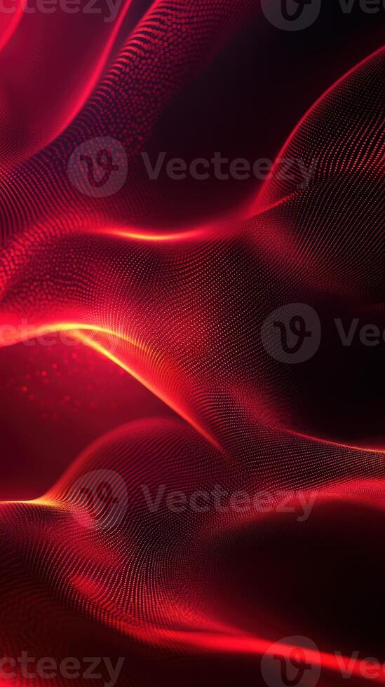 Abstract red waves create a striking visual effect in a digital artwork of flowing patterns and textures photo
