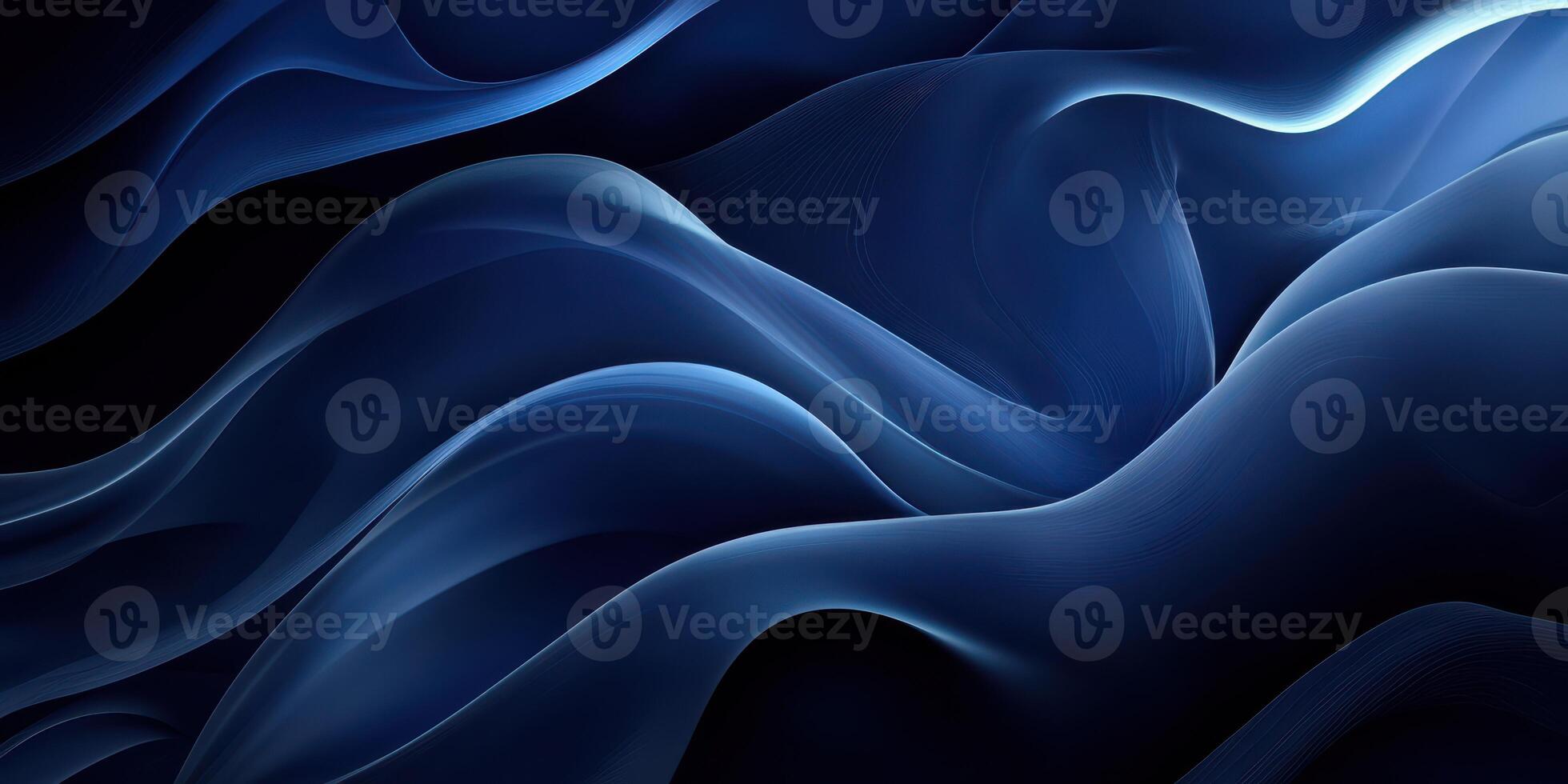 Soft, flowing blue waves create a calm atmosphere in an abstract design for relaxation and meditation photo