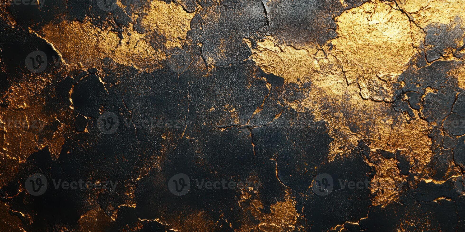 Textured wall featuring a black and gold pattern with intricate cracks and a shimmering finish in a modern interior setting photo