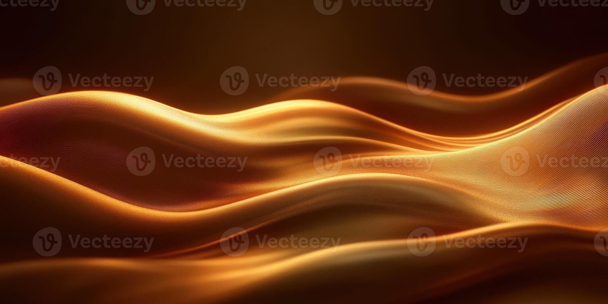 Fluid golden waves flow gracefully in warm light illuminating a soft textured surface photo