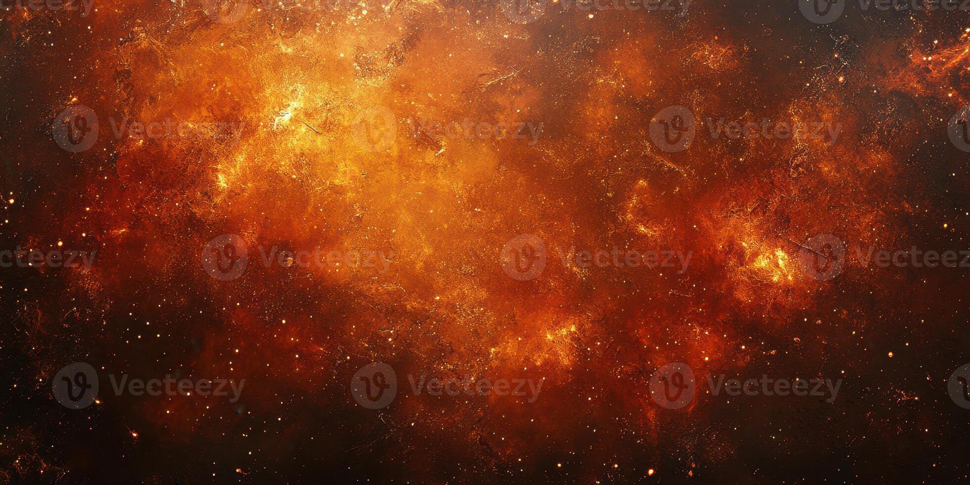 Rich orange and red cosmic clouds swirling in a vast interstellar space photo