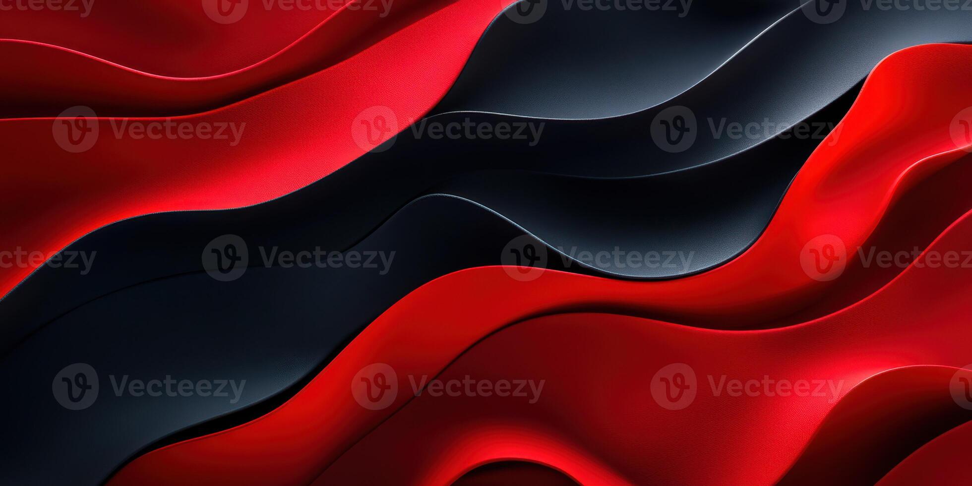 Colorful waves of red and black form a dynamic abstract design with smooth gradients in a modern composition photo