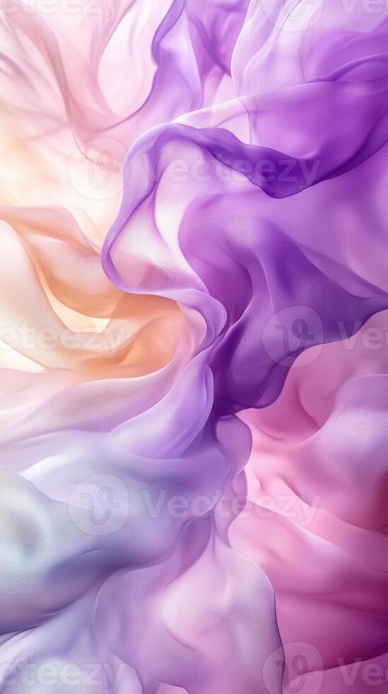Beautiful abstract fabric folds in various shades of purple and pink creating an ethereal flow photo