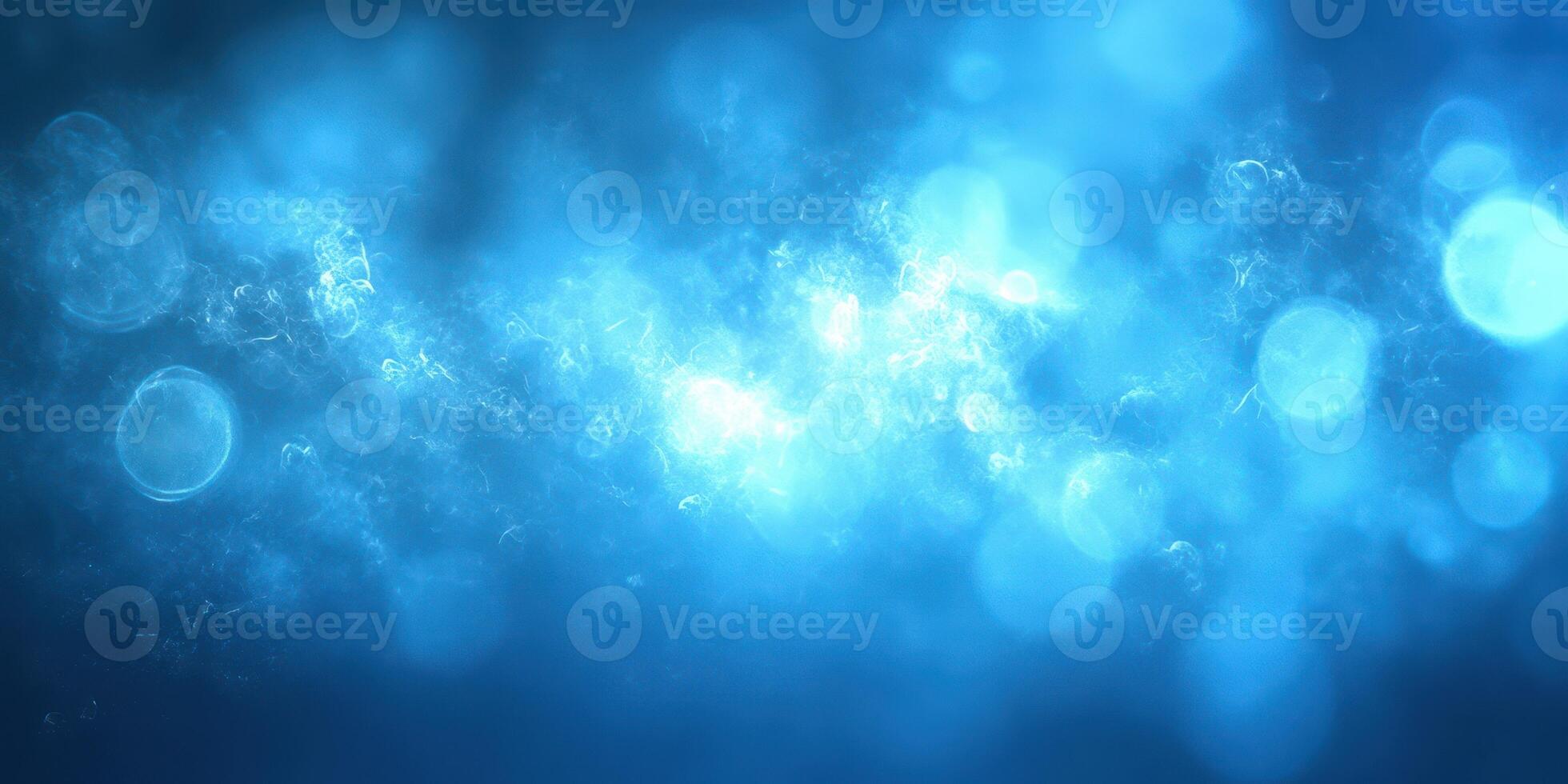 Bright blue abstract background with shimmering bubbles and soft lighting in a tranquil setting photo
