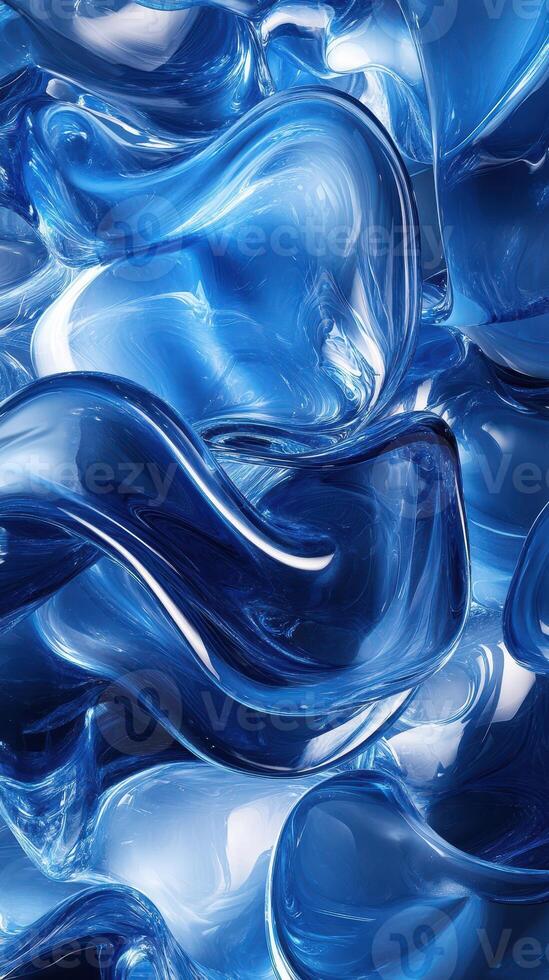 Swirls of blue glass create an abstract design in a captivating visual display photo