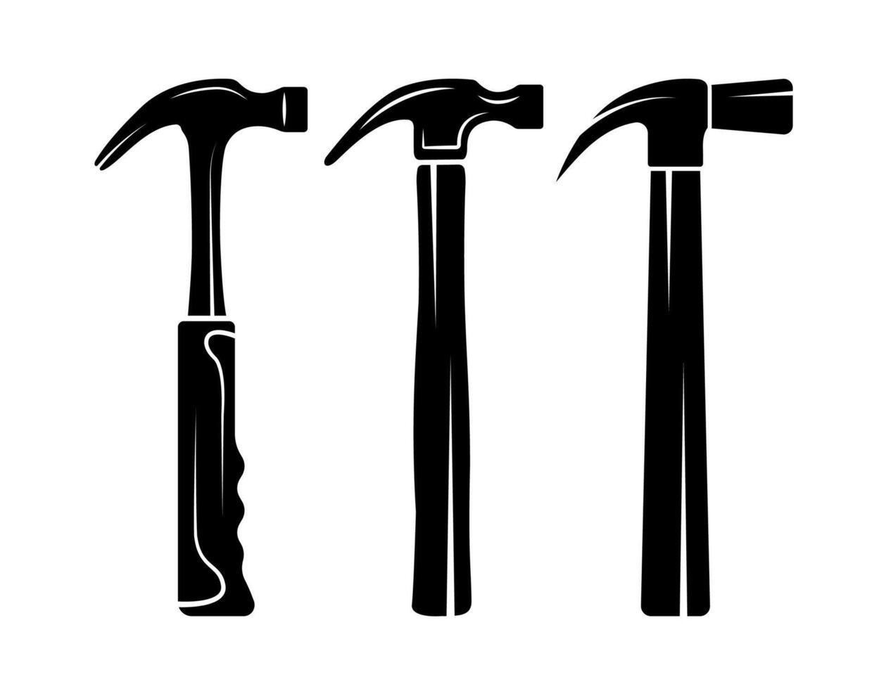 Hammer and Clip Art Collection on White Background vector