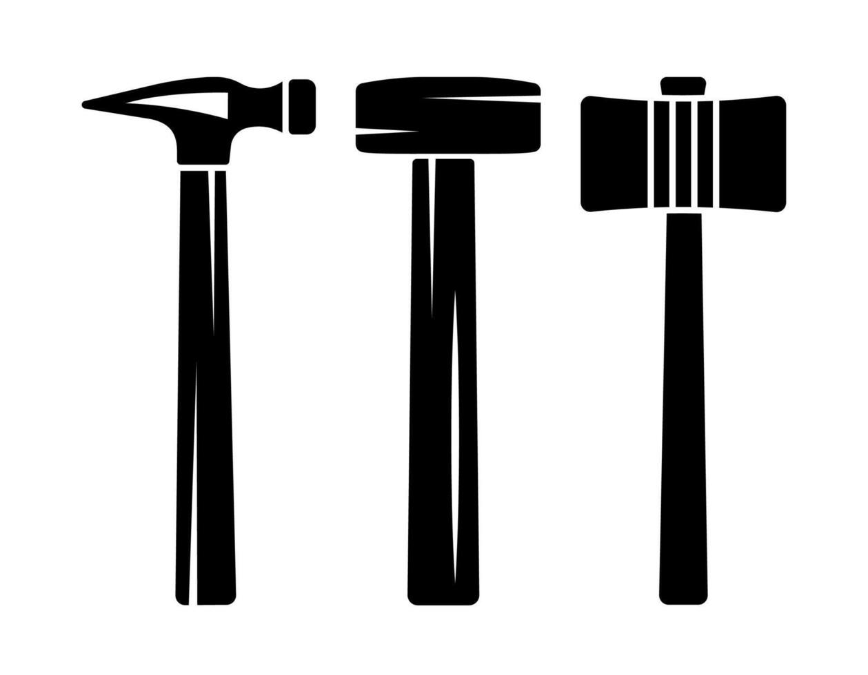 Set Hammer and Clip Art on White Background vector