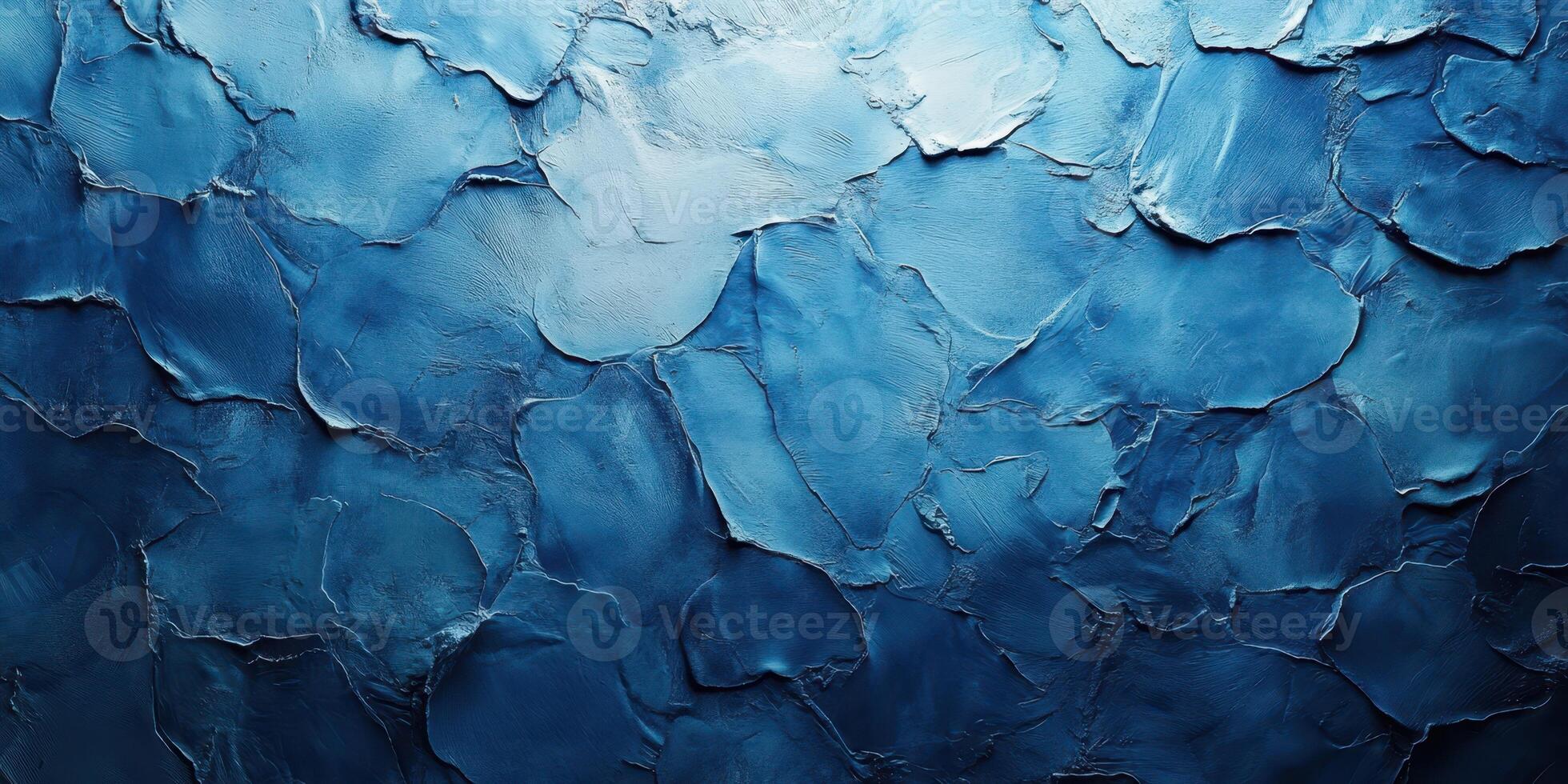 Textured blue surface with layered paint creating a calming visual effect in a modern design context photo