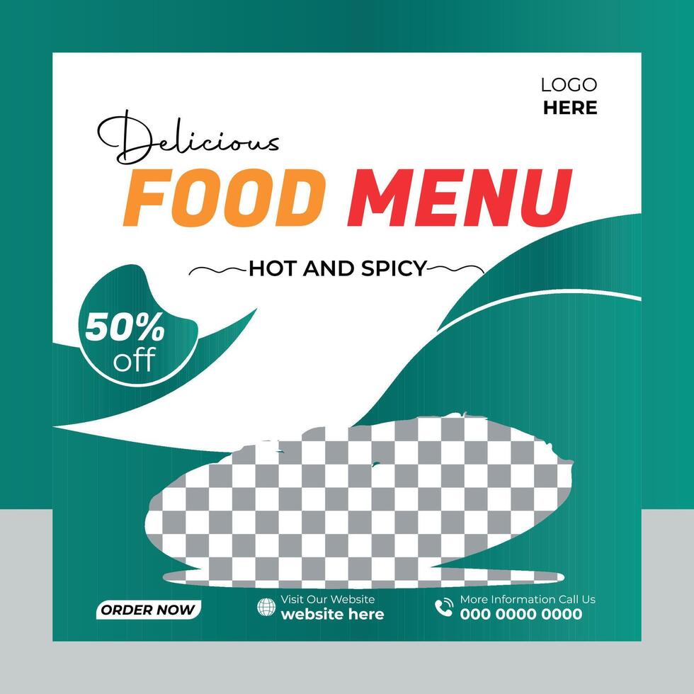 Food Menu and Social Media Food Post Design Template vector