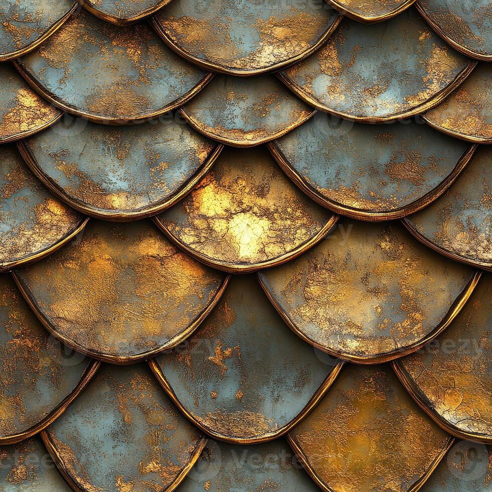 Textured Blue and Gold Scales photo