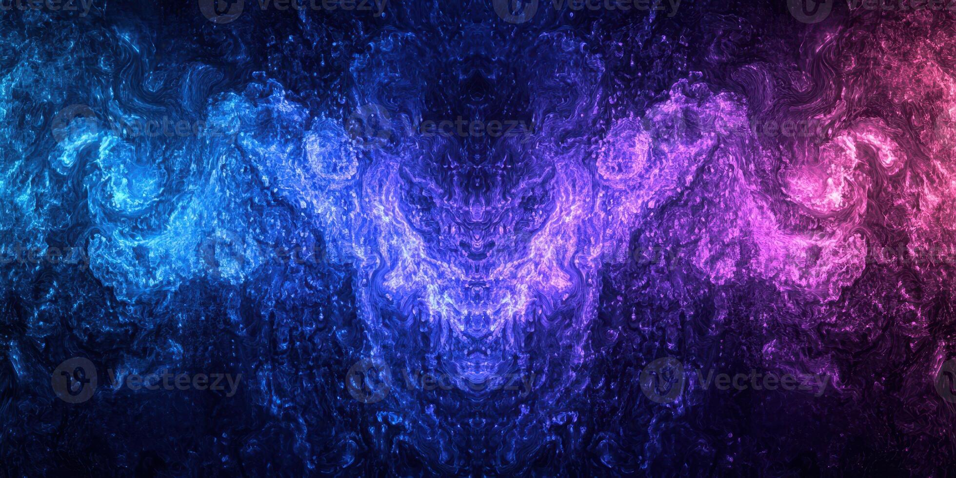 Colorful abstract waves with blue and purple hues creating a vibrant visual experience photo