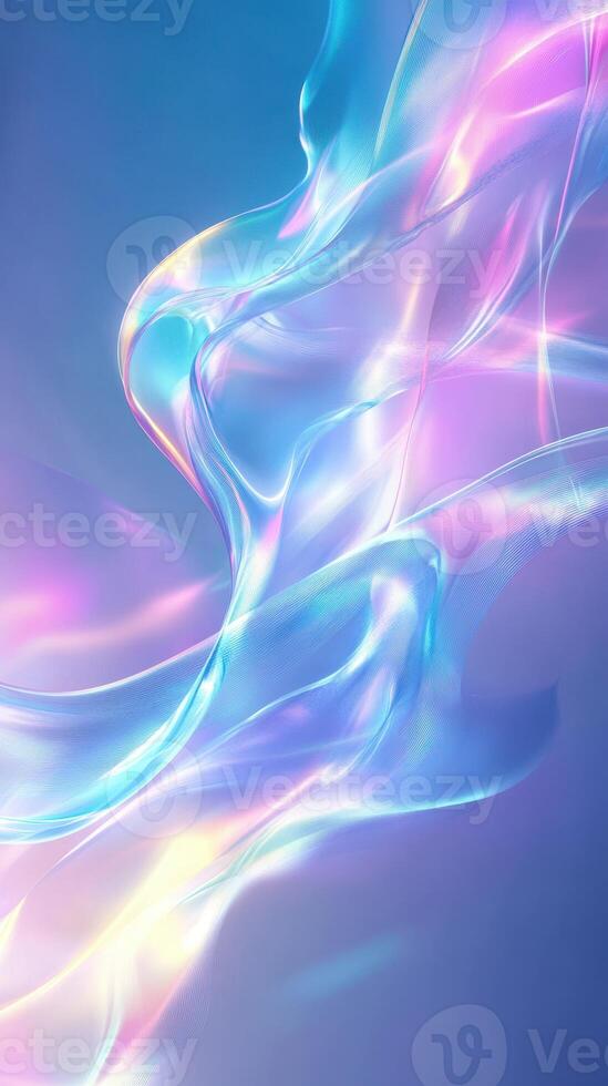 Colorful abstract waves flow through a serene space creating a dreamy atmosphere photo