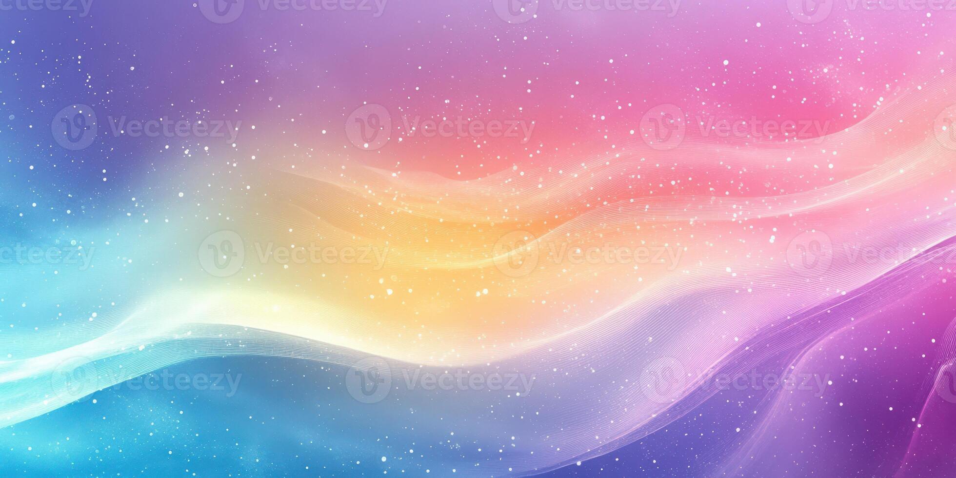 Colorful abstract gradient background with soft waves and sparkling light effects in pastel tones photo