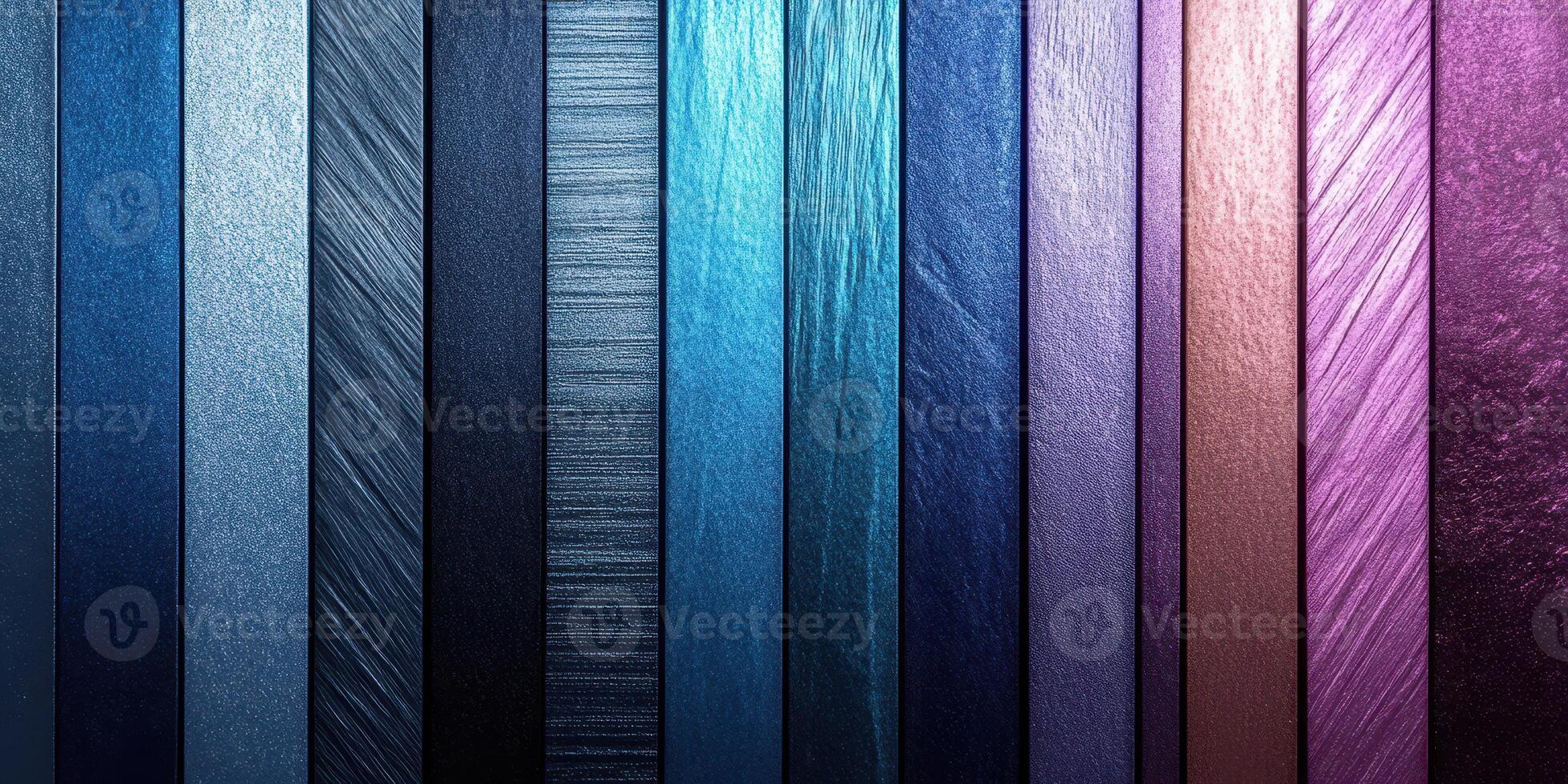 Multiple shades of vibrant colors arranged in parallel lines showcasing texture and depth in an artistic display photo