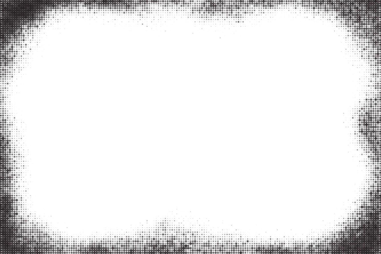 Halftone dotted patternbackground. Abstract gradient border for poster and banner. Retro splattered template. Trendy horizontal monochrome comic book backdrop vector