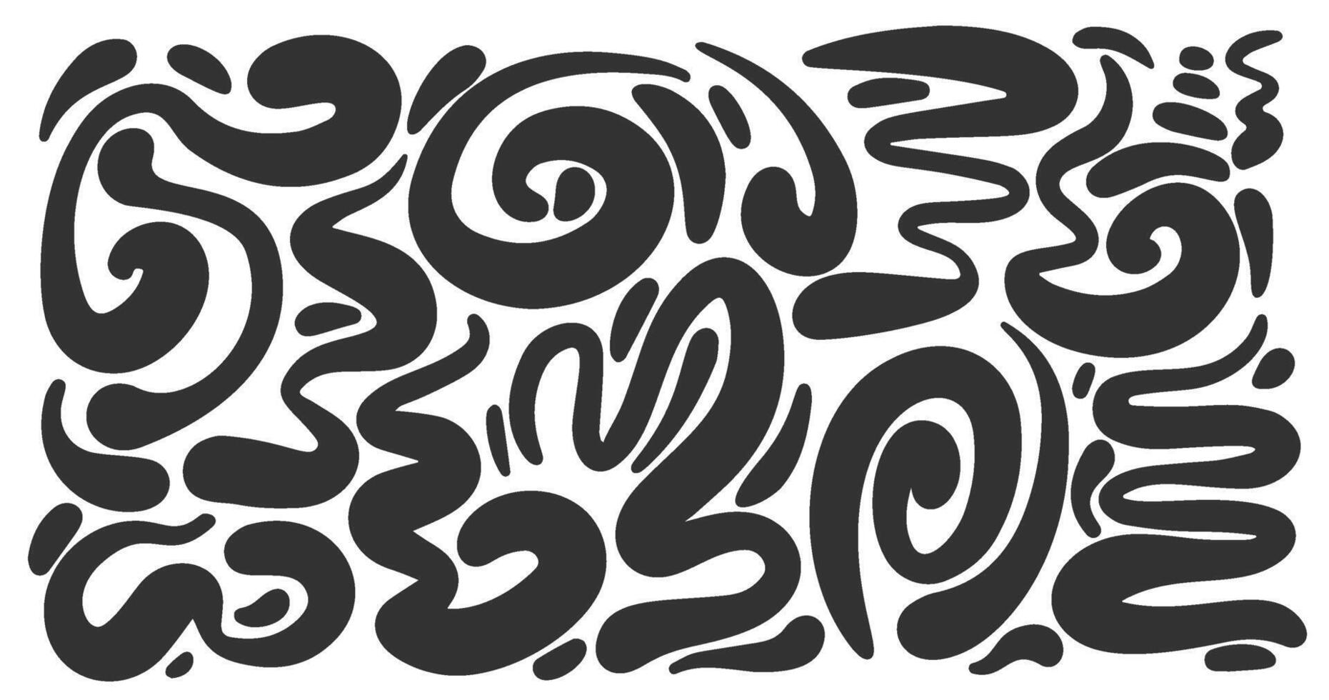 Abstract shapes. Organic liquid paint blobs. Organic irregular splashes and random fluid doodles. Simple hand drawn flat elements. Modern asymmetric squiggles on white background. vector