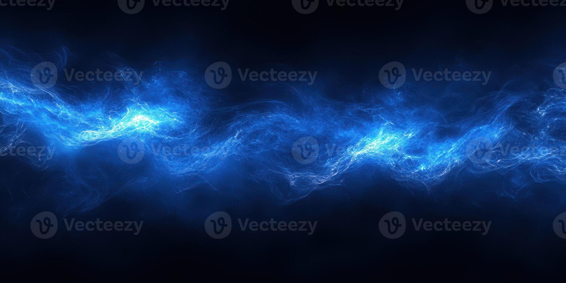 Dynamic blue abstract light wave flowing through dark space creating a mesmerizing visual experience photo