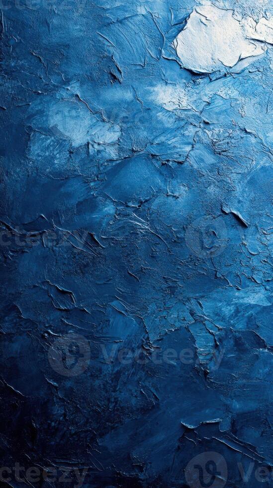 Deep blue textured background resembling abstract ocean waves at dusk in a creative art studio setting photo