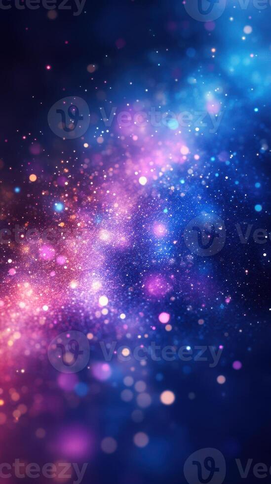 Colorful abstract galaxy background with bright stars and swirling cosmic dust in vibrant hues photo