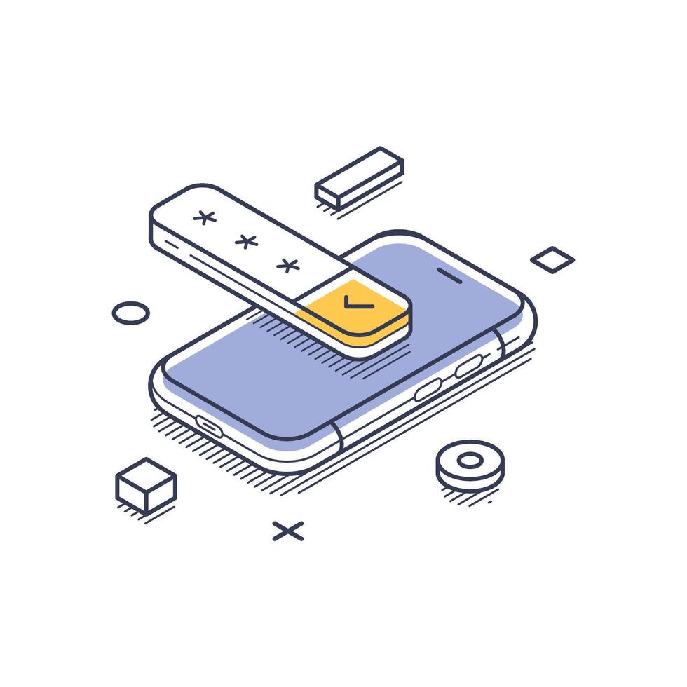 Modern isometric line art icon depicting personal data security and digital protection vector
