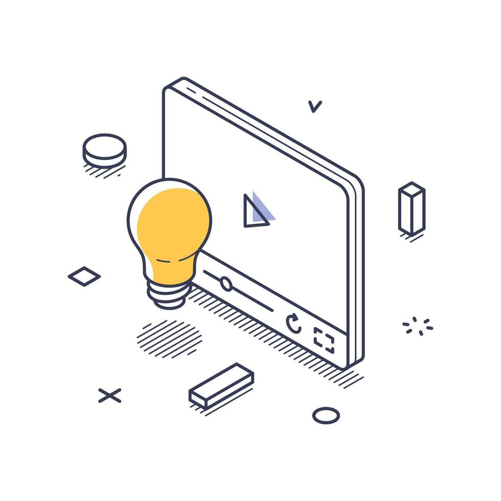 Explore innovative online education concepts with isometric icon design vector