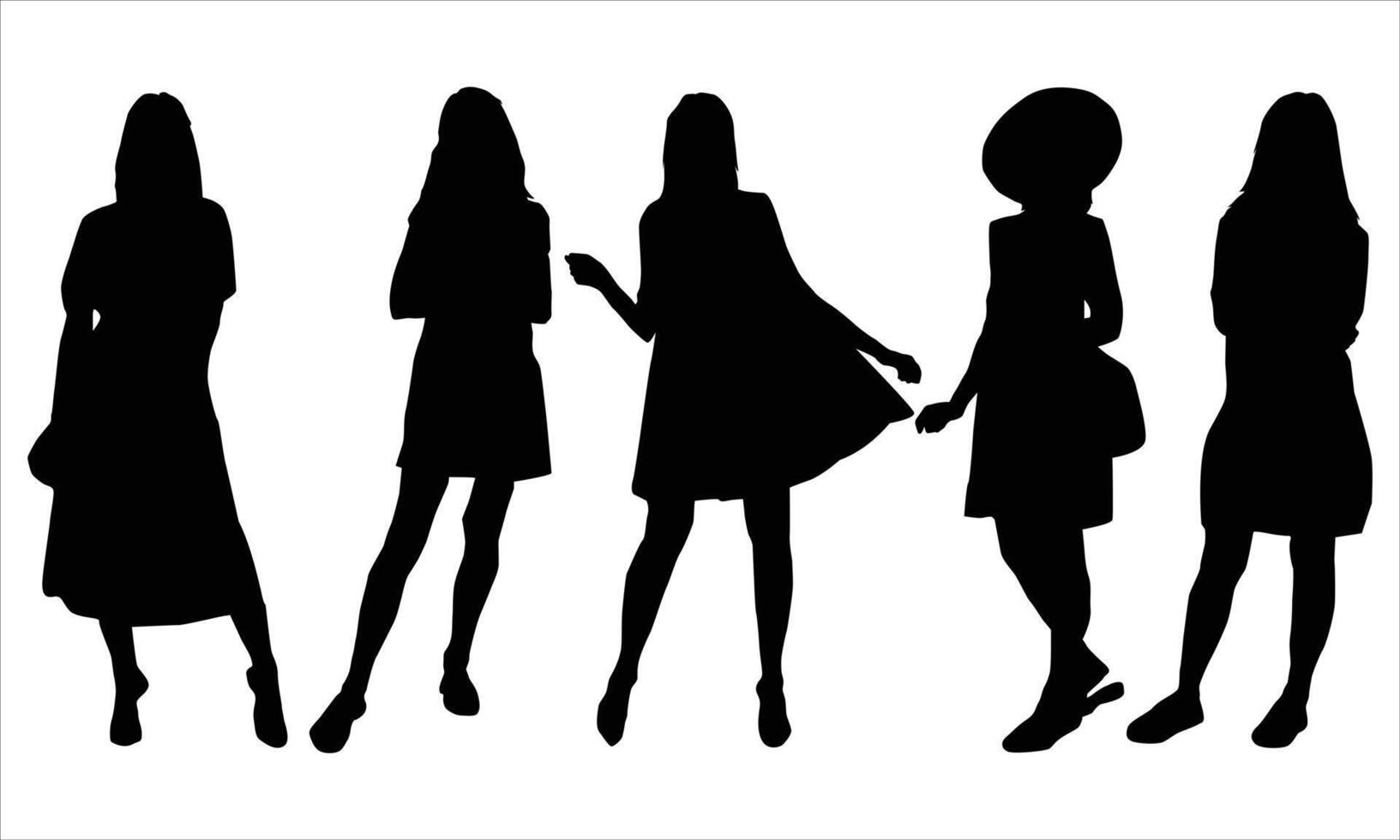 women silhouettes Illustration .women icon bundle set on white background vector