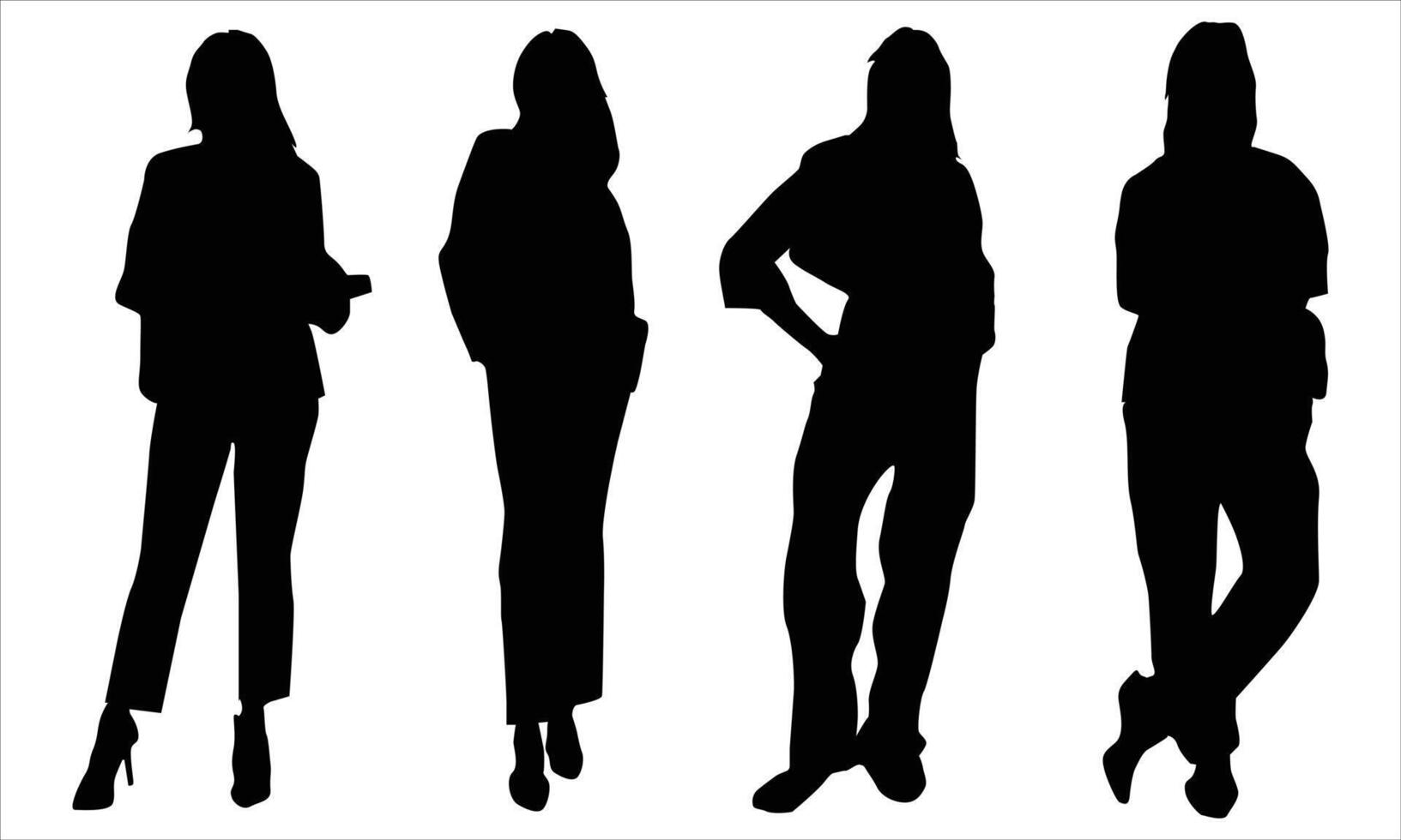 women silhouettes Illustration .women icon bundle set over white background vector