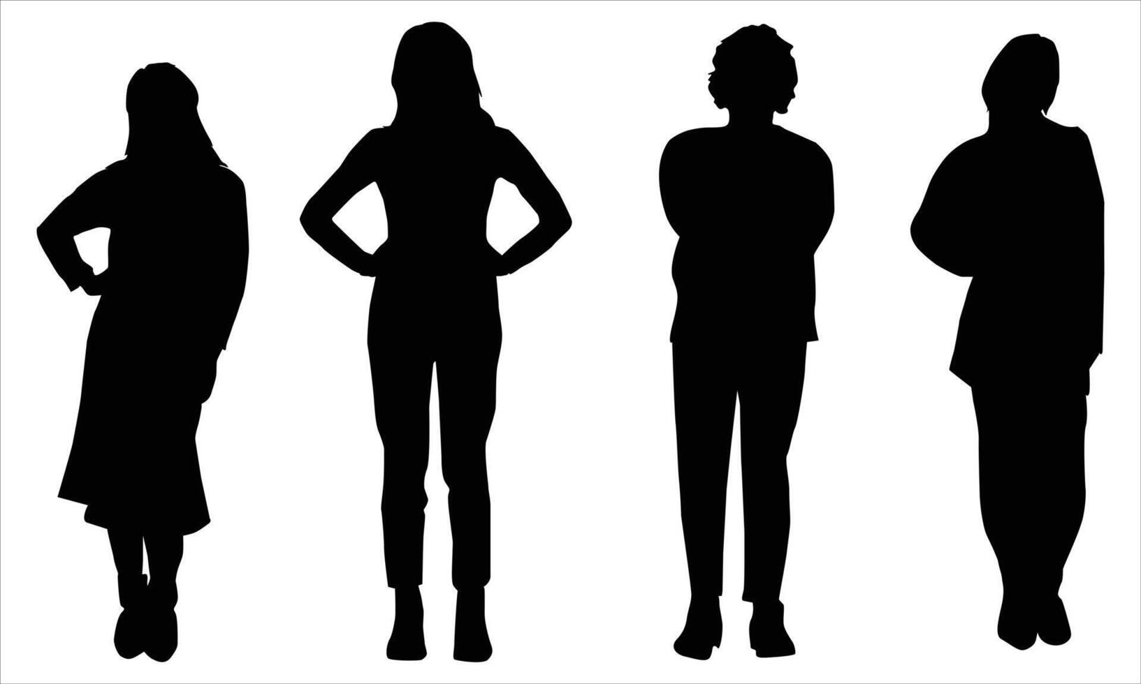 women silhouettes Illustration .women icon bundle set vector