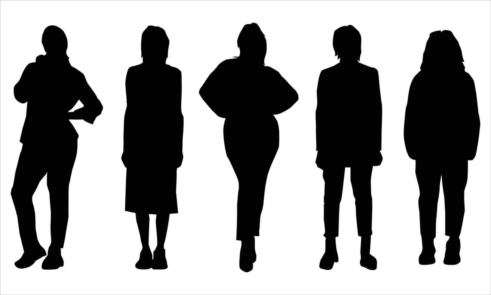 Man and women silhouette Illustration over white background.people silhouette icon set isolated on white background vector