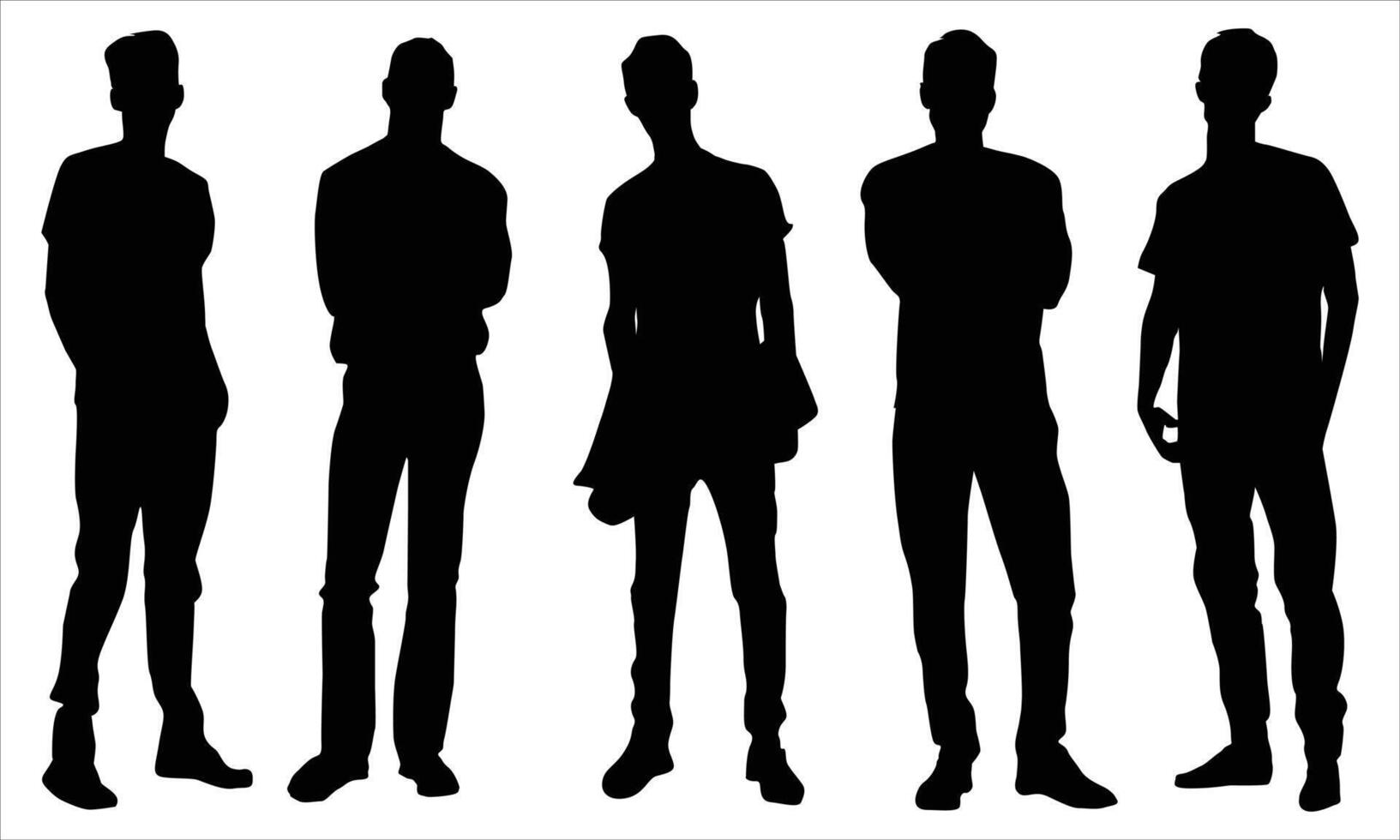 Man silhouettes over white background vector