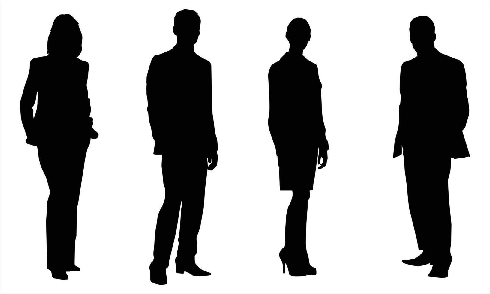 Highly Detailed People Silhouettes icon vector