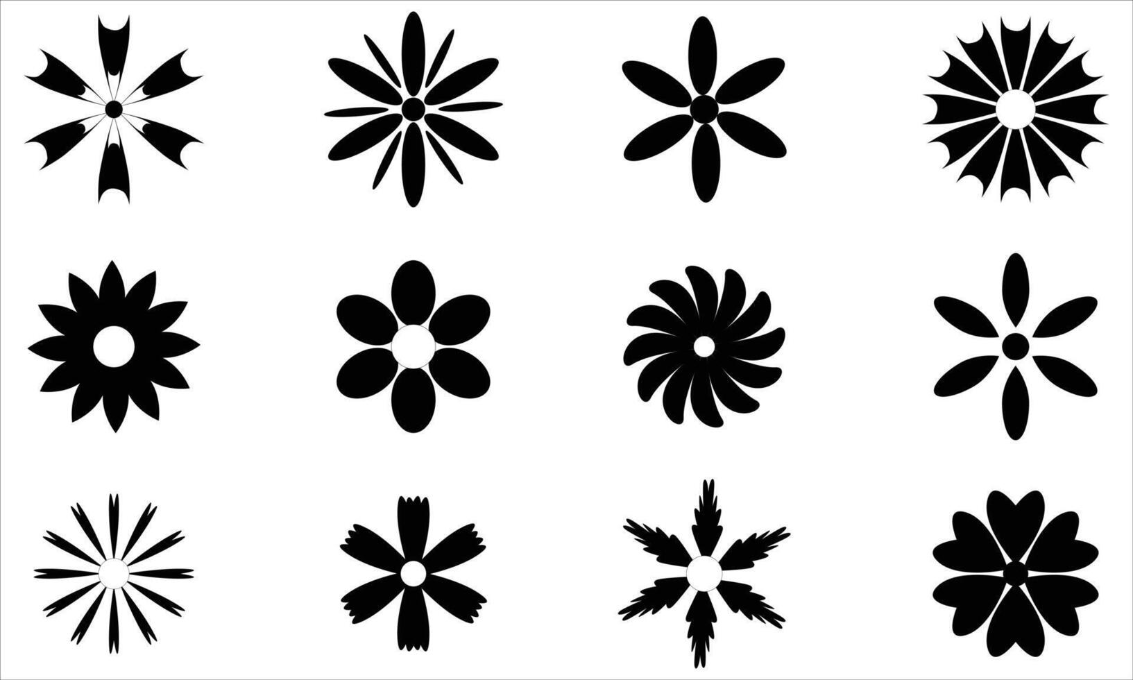 Graphic Flower Icons vector