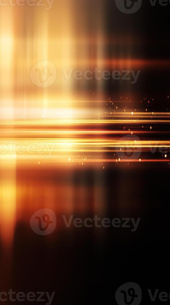 Dynamic abstract background with glowing lines and particles in warm tones at night photo