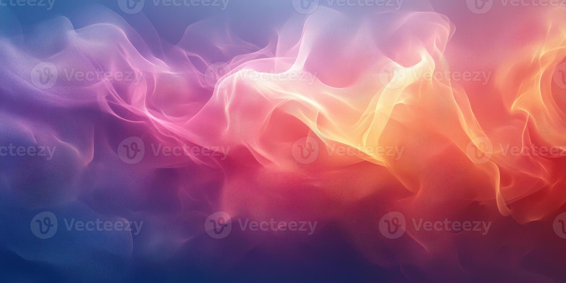 Vibrant abstract waves of color flow gracefully across a serene background at dusk photo