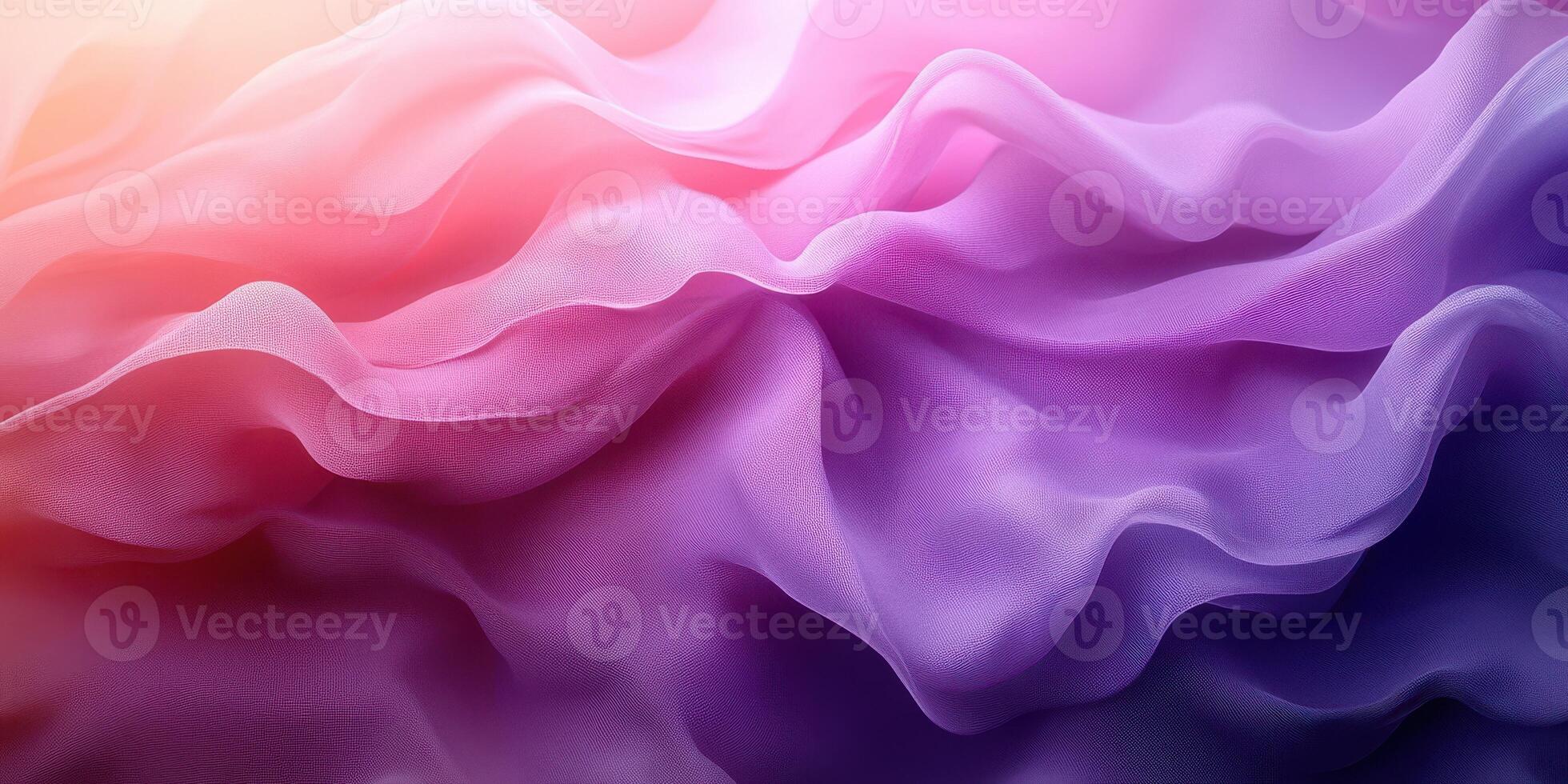 Colorful silk fabric gently flowing in soft waves under warm light photo
