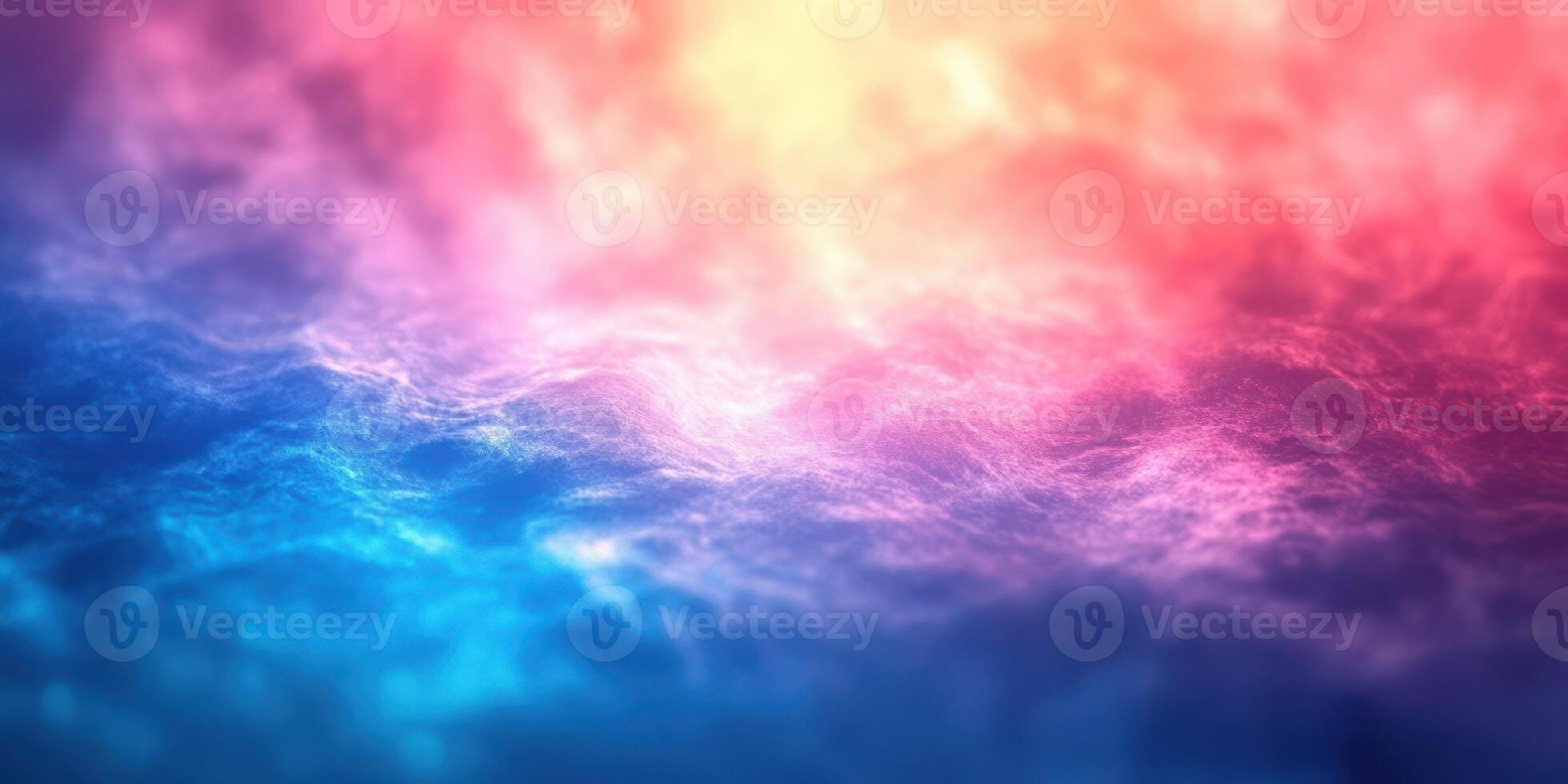 Colorful abstract depiction of waves and clouds blending at sunset over the ocean creating a vibrant spectacle photo