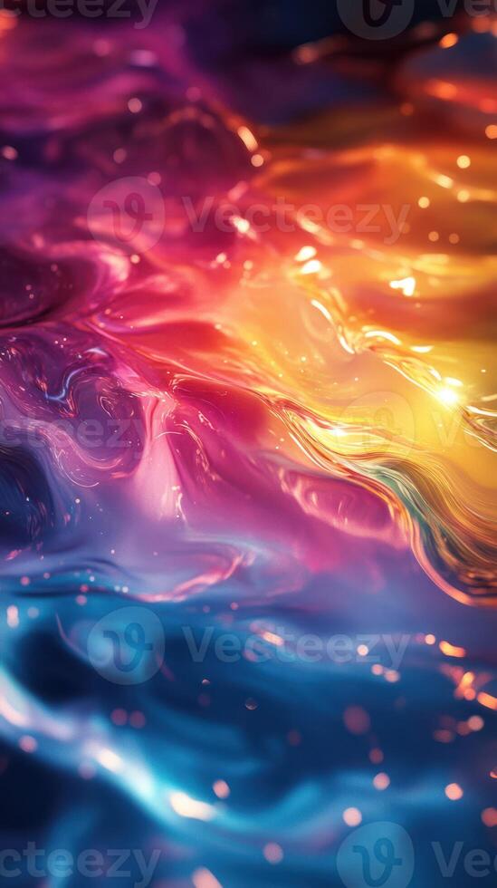 Colorful abstract fluid patterns creating a vibrant surface in a surreal artistic composition photo