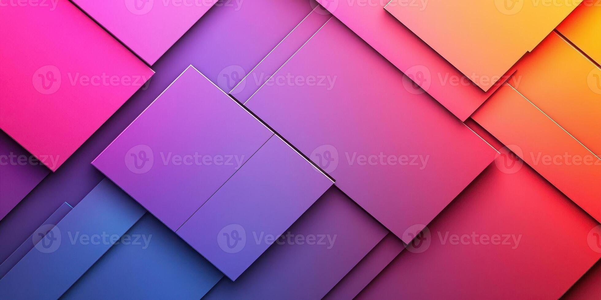 Colorful geometric shapes create an abstract design with vibrant hues of pink, purple, and orange photo